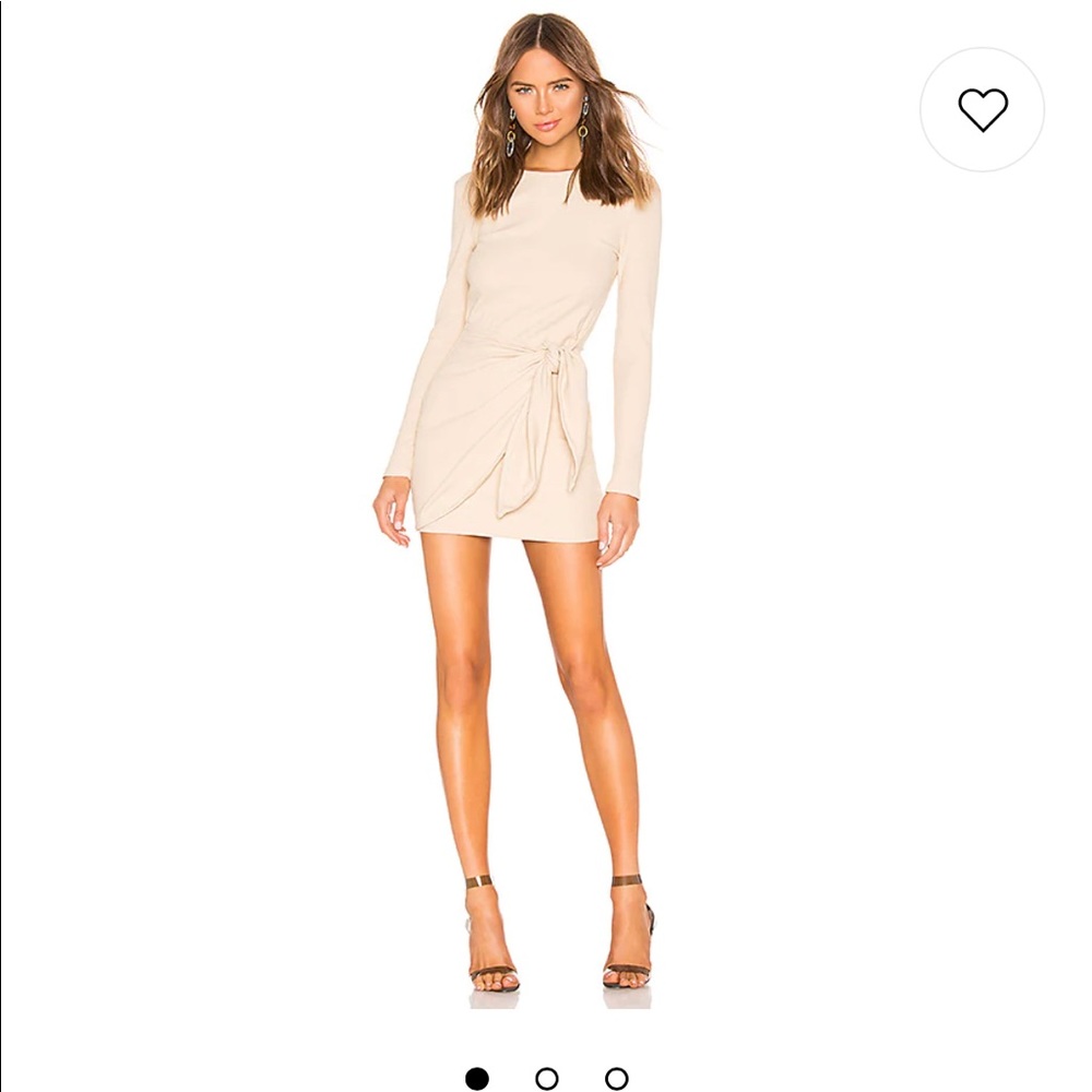 Dana Wrap Mini Dress in Nude XS